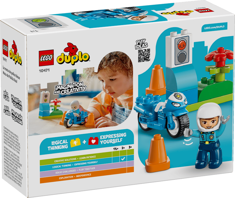 Lego Duplo Blue Police Motorcycle - 10471 2+