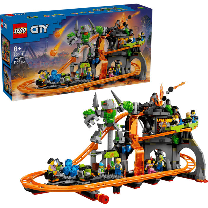 Lego 60501 City Lava Land Roller Coaster Park 8+