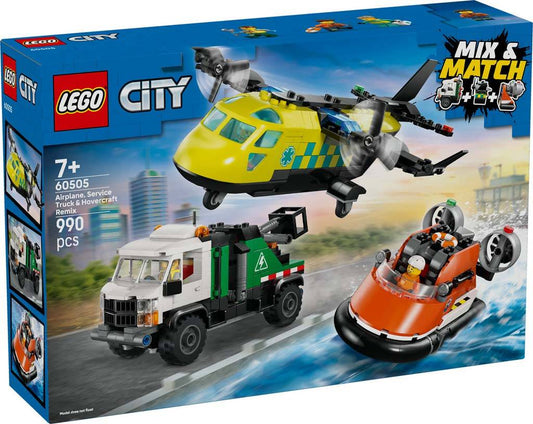 Lego City 60505 Airplane, Service Truck & Hovercraft Remix