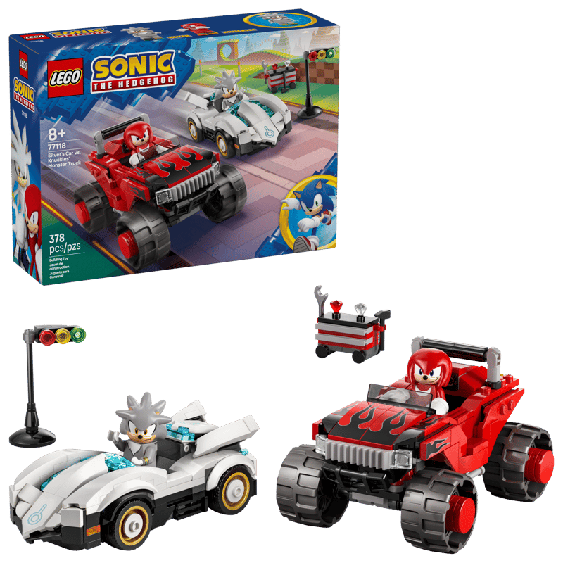 Lego Sonic The Hedgehog Silver’s Car Vs. Knuckles’ Monster Truck 77118  8+