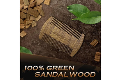 Bossman Pocket Size Sandalwood Comb With Protective Case  Fine And Wide Tooth For Beard Mustache And Hair Shaping Tool