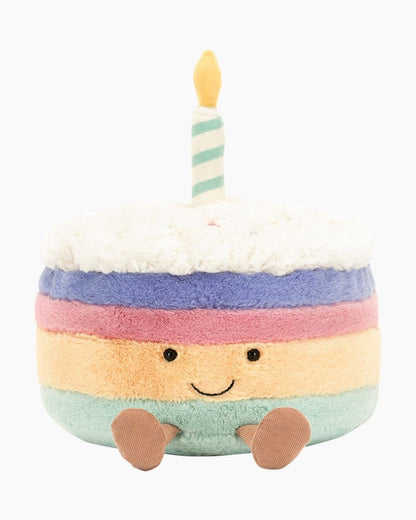 Jellycat Amuseable Rainbow Birthday Cake Plush Toy
