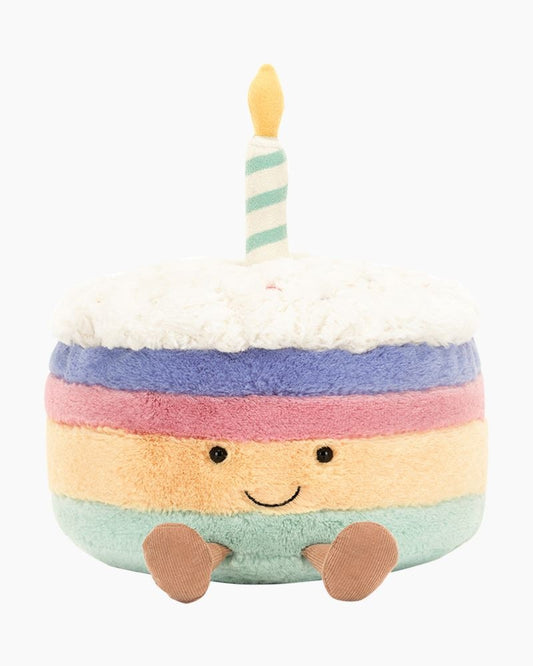 Jellycat Amuseable Rainbow Birthday Cake Plush Toy