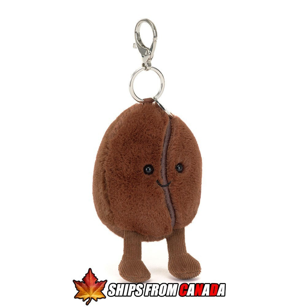  Jellycat Amuseables Coffee Bean Bag Charm Bnwt Soft Plushie Keychain