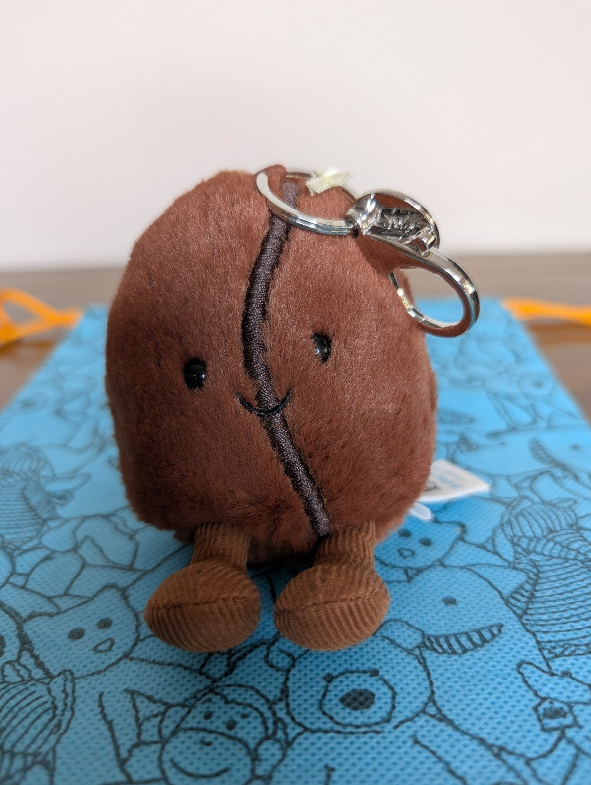  Jellycat Amuseables Coffee Bean Bag Charm Bnwt Soft Plushie Keychain
