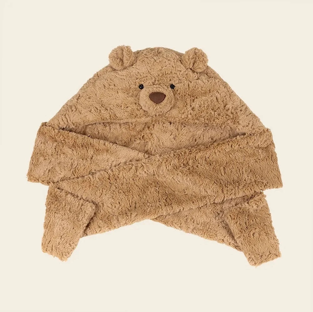 Jellycat Bartholomew Bear Bundlesnug Scarf Hood 