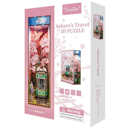 Tonecheer Book Nook 3d Puzzle Kit - Sakura's Travel