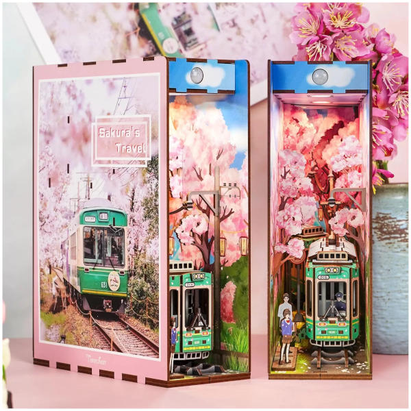 Tonecheer Book Nook 3d Puzzle Kit - Sakura's Travel