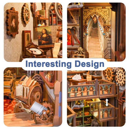 Tonecheer Leonardo Da Vinci 3d Puzzle Book Nook Kit