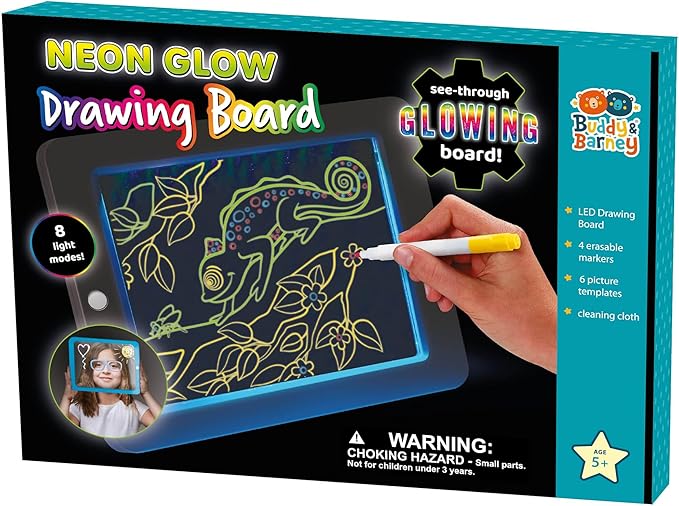 Buddy & Barney Neon Glow Drawing Board