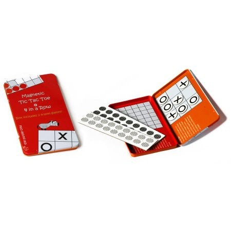 The Purple Cow  Board Games  - Magnetic Four-in-a-row & Tic Tac Toe Travel Game