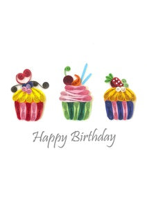 Origamo Quilling Card Filigrana Collection Cupcakes
