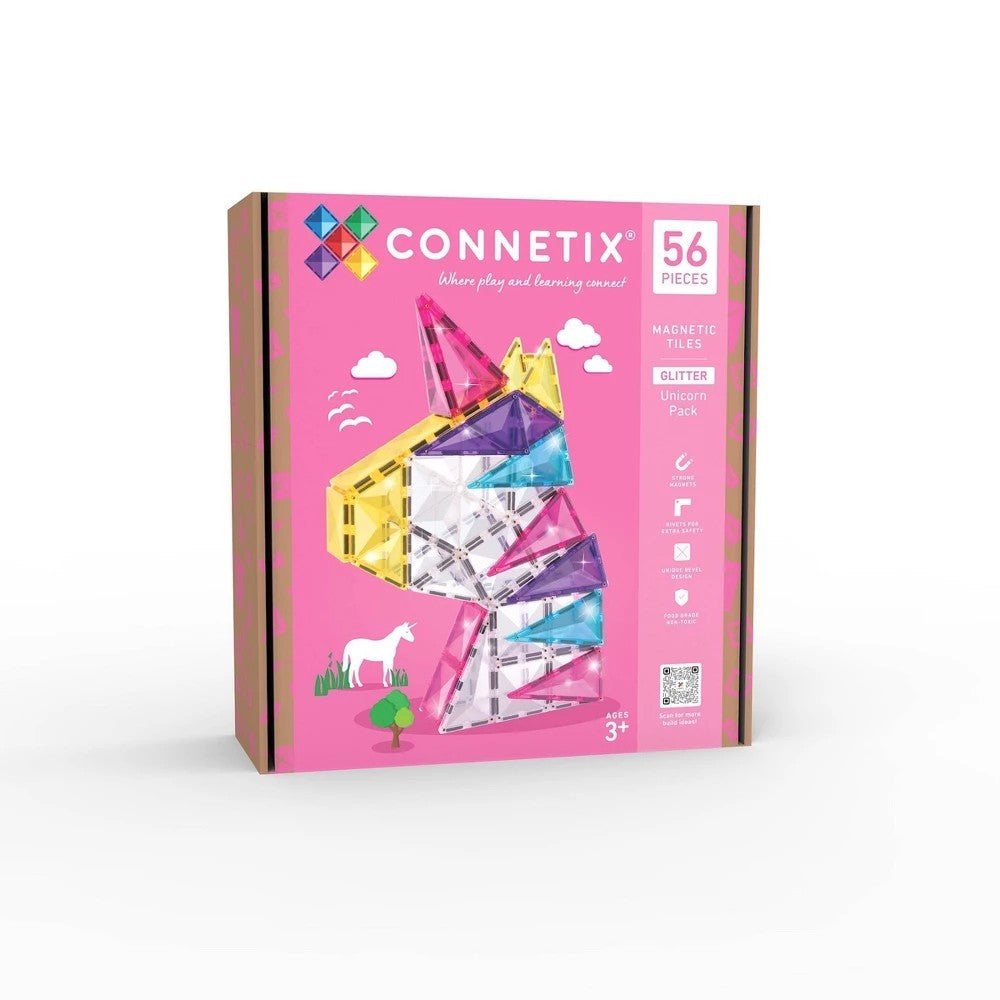 Connetix Magnetic Tiles Glitter Unicorn Pack 56pc