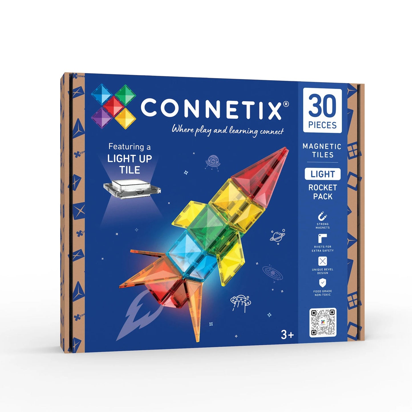 Connetix Light Rocket Pack 30pc Magnetic Tiles