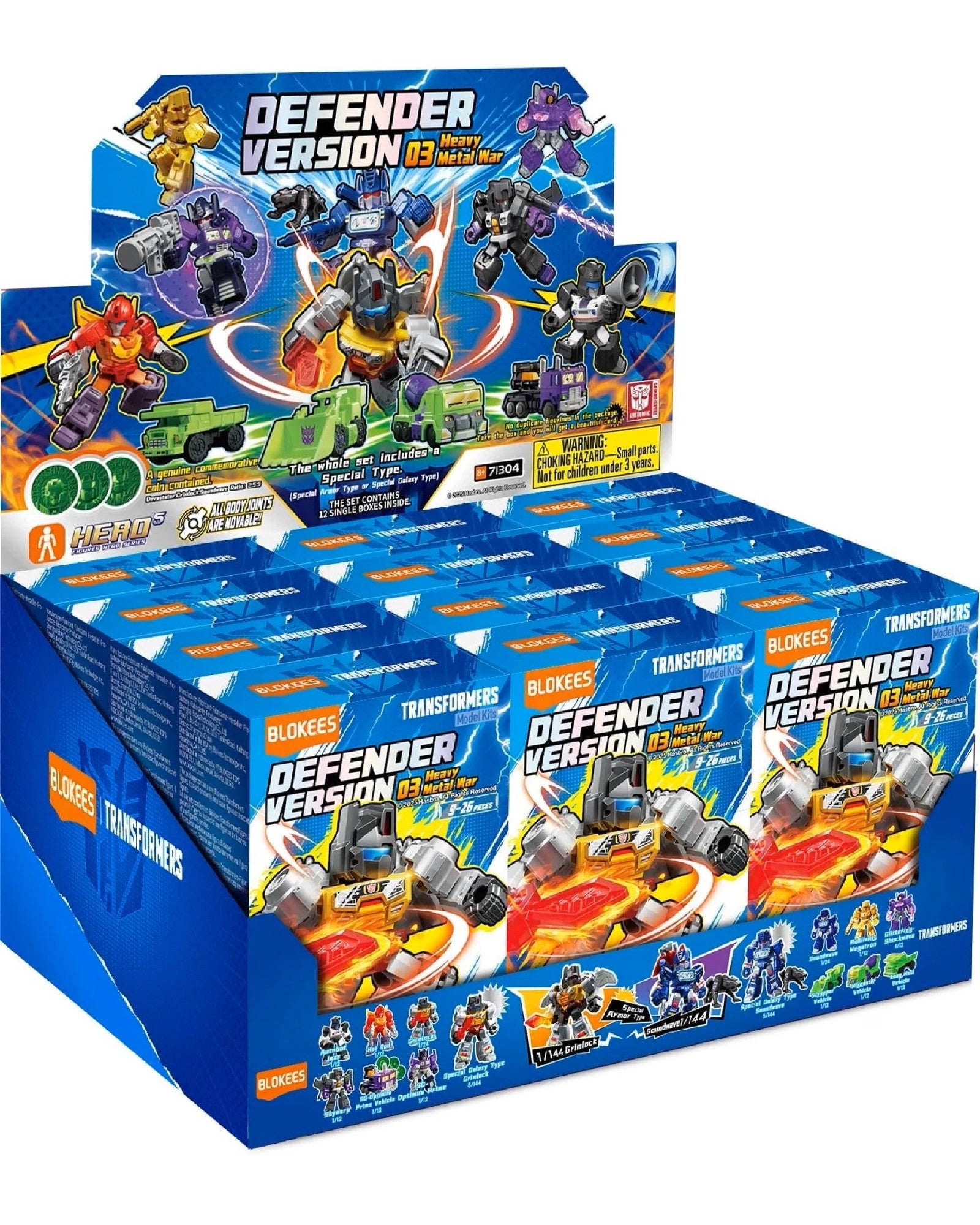 Blokees Transformers Galaxy Version Defender 03 Heavy Metal War Model Kit Blind Box Full Case Set Of 12