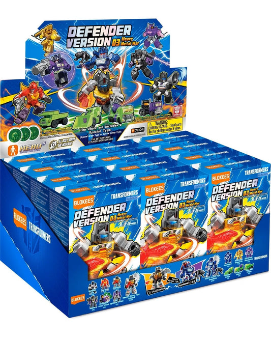 Blokees Transformers Galaxy Version Defender 03 Heavy Metal War Model Kit Blind Box Full Case Set Of 12