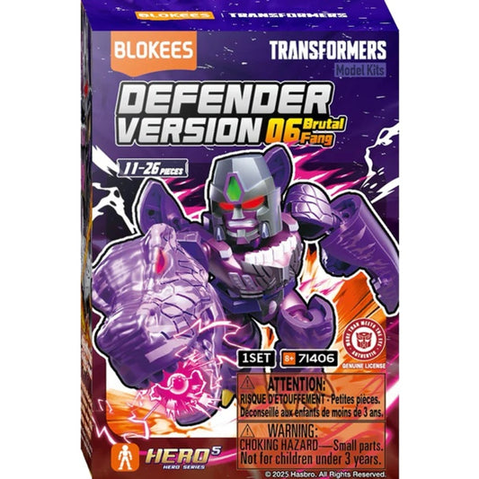 Blokees Transformers Defender Version 06 Brutal Fang Mini Model (blind Box)