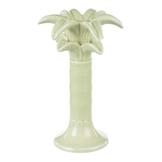 Neri Palm Candleholder Large 11.5 X 18.5 Green