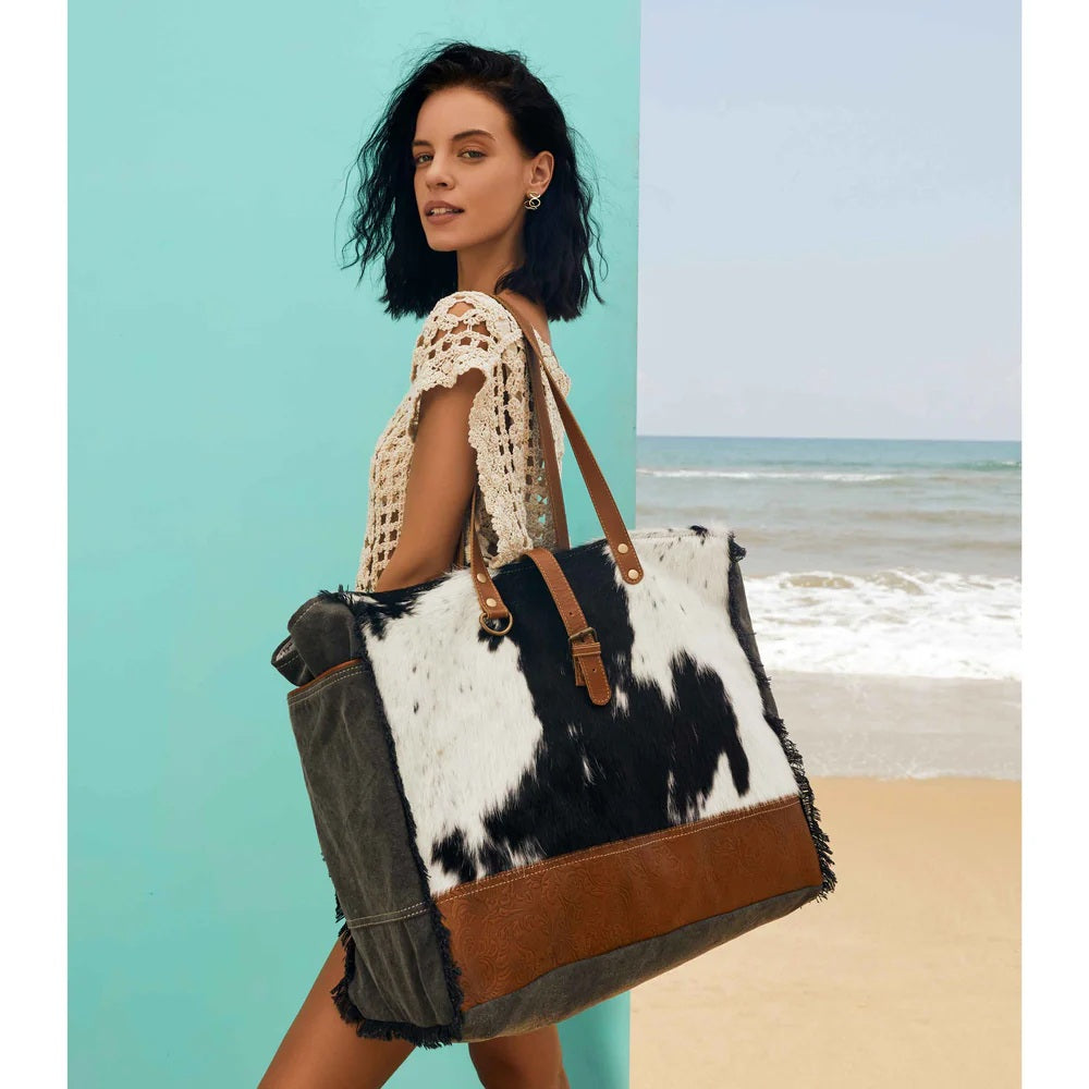 Myra Matty Affair Canvas & Hairon Weekender Bag - Off Campus