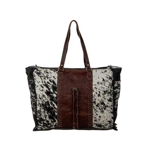 Myra Bag Rosalinda Cross Stitched Weekender Bag Smoky Charcoal