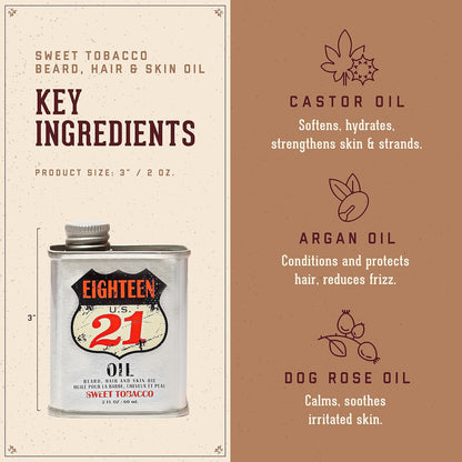 18.21 Man Made Sweet Tobacco Oil 2 Oz For Men
