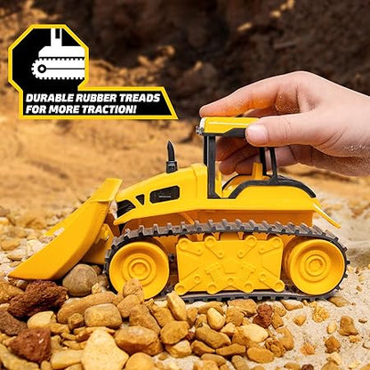 Tonka Mini Steel Classics Bulldozer – Steel Construction Working Features Realistic Lights & Sounds Vibrant Yellow Design 