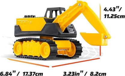 Tonka Mini Steel Classics Excavator – Steel Construction Movable Grapple Bucket Rolling Treads Classic Yellow Design