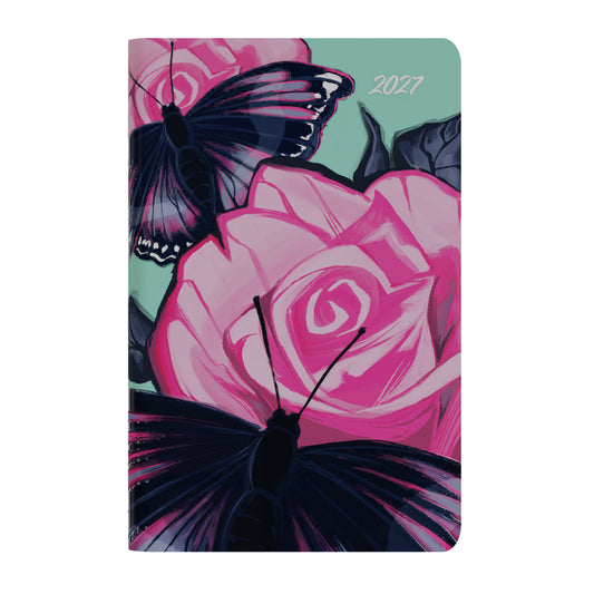 Diary 2027 Collins Pocket Wtv Rose Butterfly Bloom 