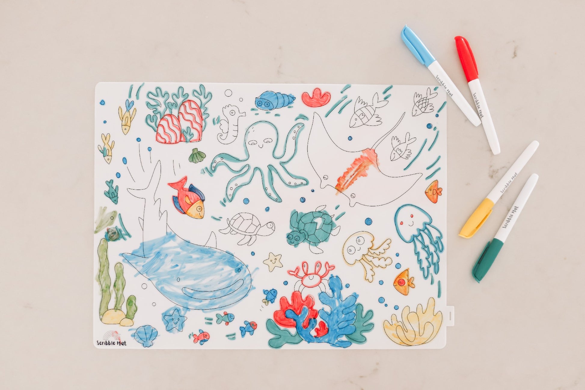 Reusable Scribble Mat Set | Under The Sea