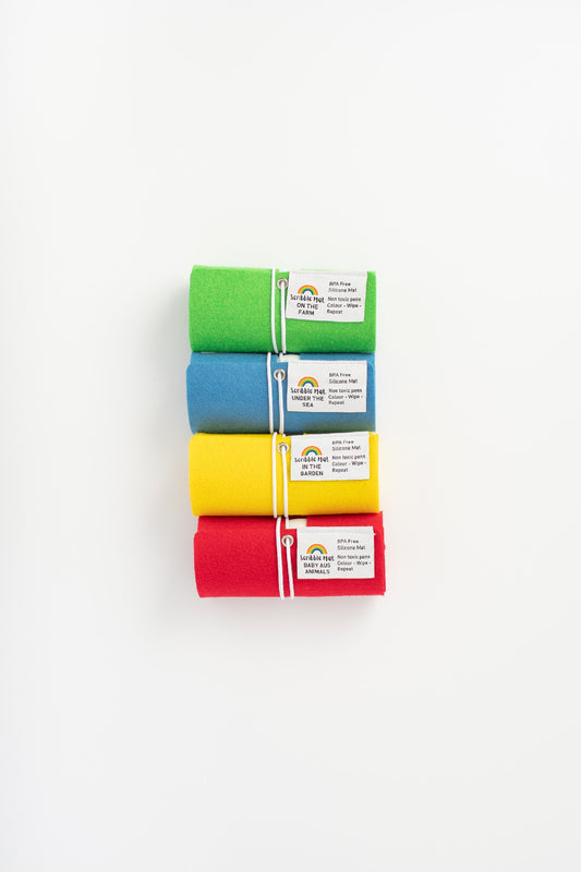 Reusable Scribble Mat Set | Baby Australian Animals