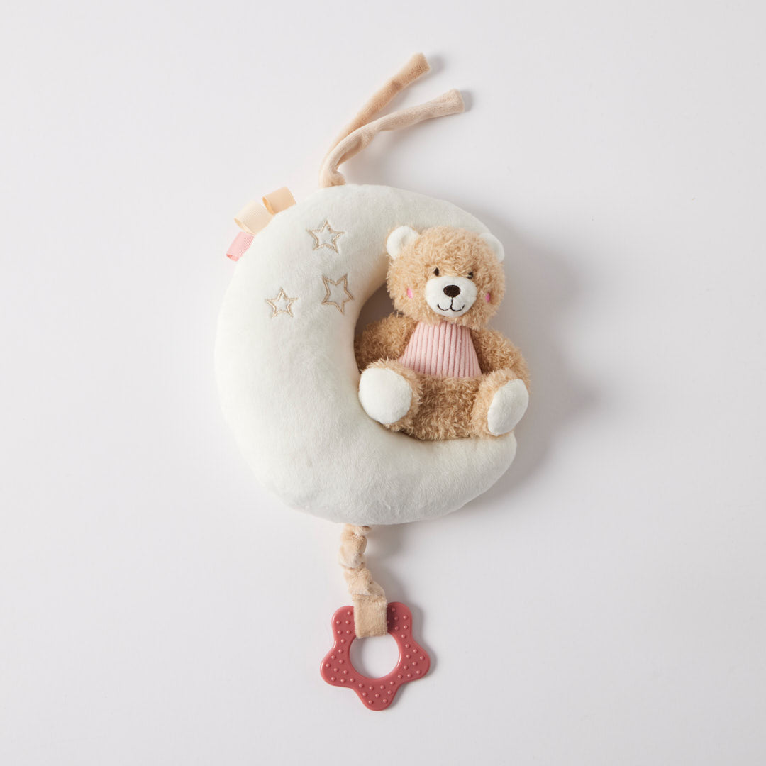 Jiggle & Giggle Huggies Musical Teddy Bear On Moon Pink