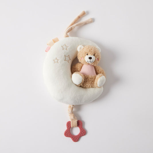 Jiggle & Giggle Huggies Musical Teddy Bear On Moon Pink