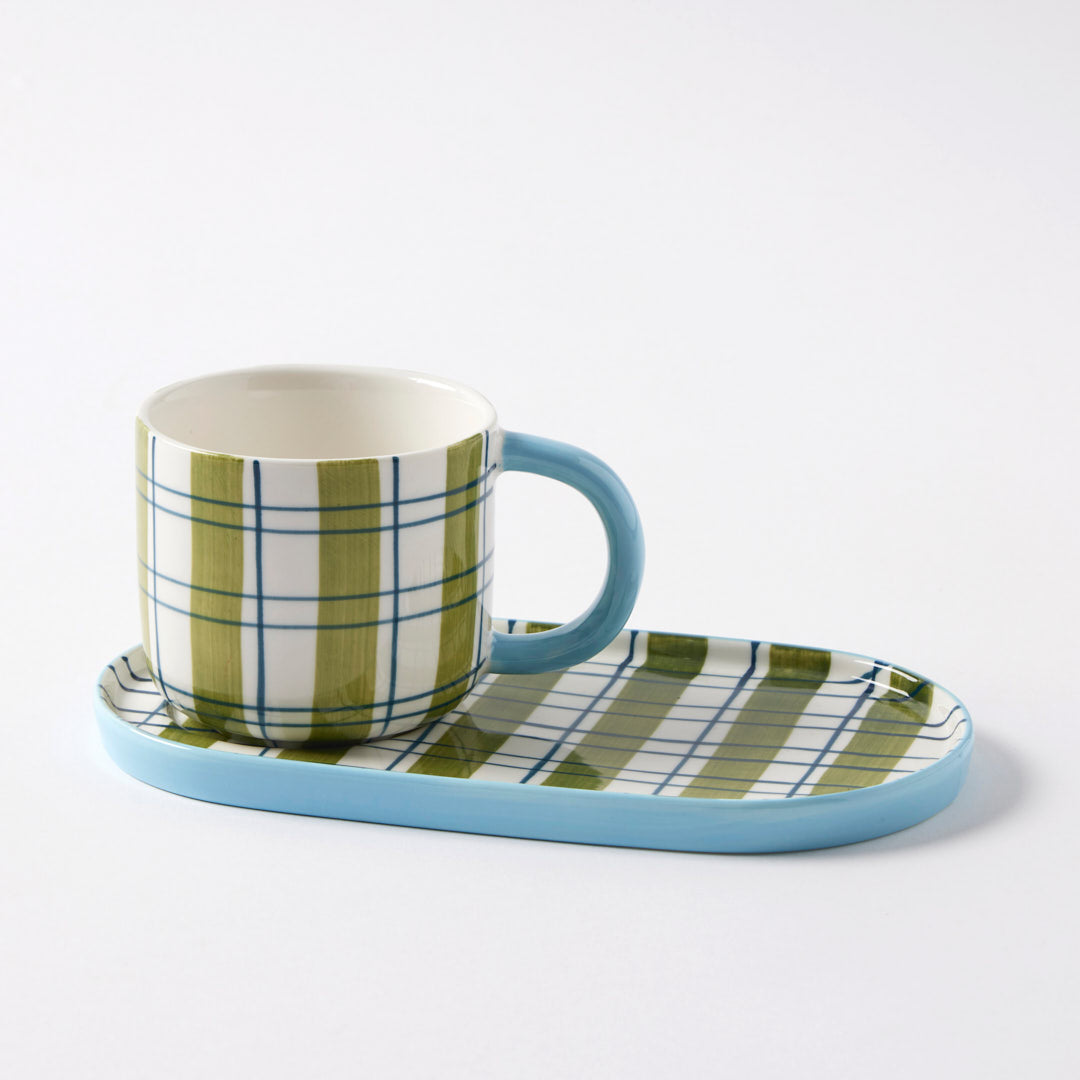 Elio Mug And Plate Set Green/blue