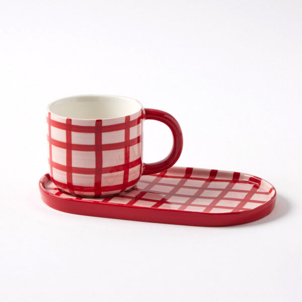 Pico Mug And Plate Set Pink/red