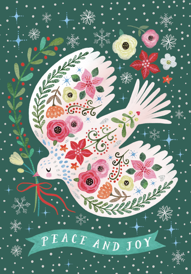 Boxed Floral Dove