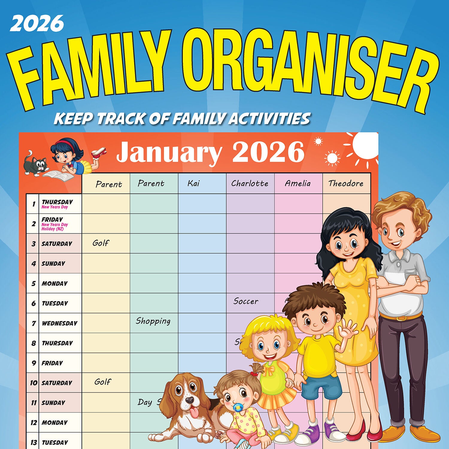 Calendar 2026  Family Organiser 300x300mm