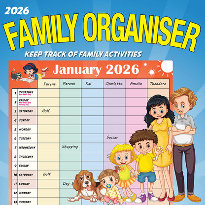 Calendar 2026  Family Organiser 300x300mm