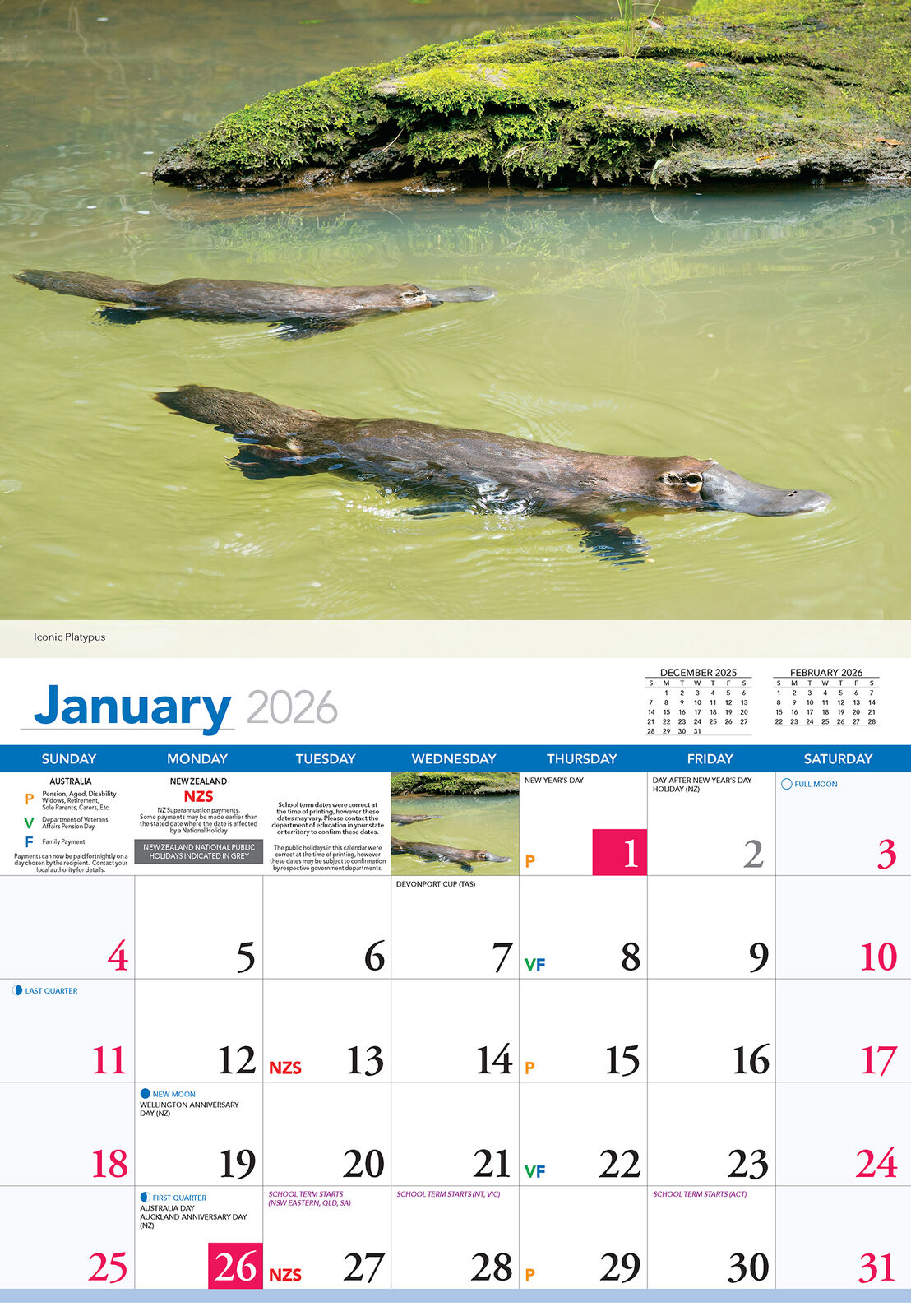 Calendar 2026  Wildlife Of Australia 335x242mm