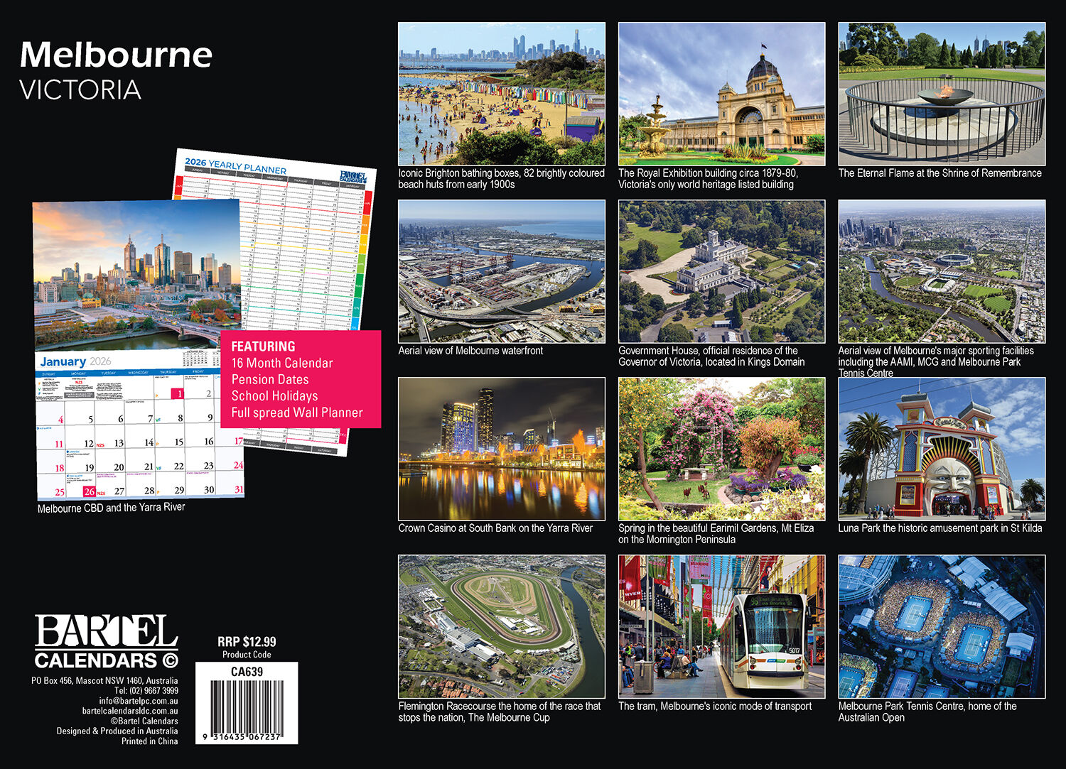 Calendar 2026  Melbourne 335x242mm 