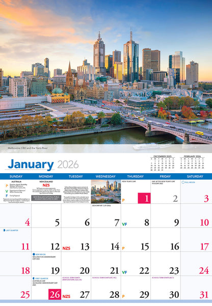 Calendar 2026  Melbourne 335x242mm 