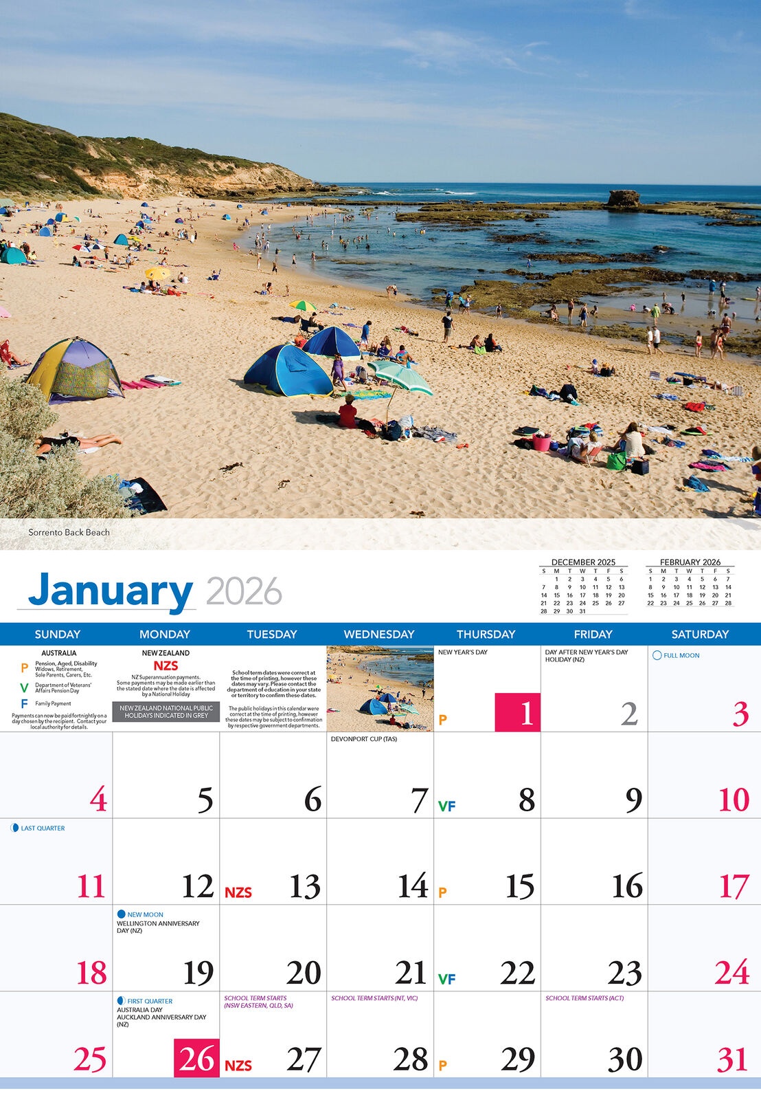 Calendar 2026 The Mornington Peninsula  335x242mm