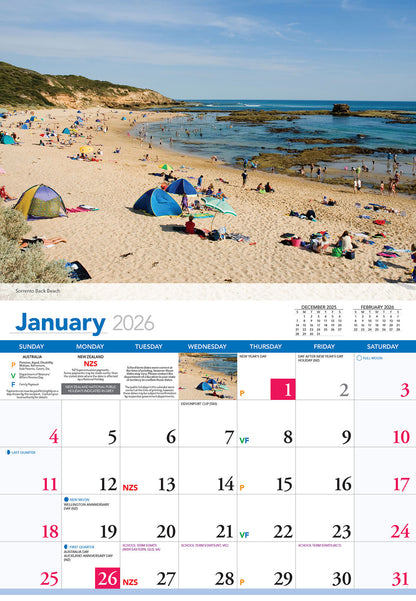 Calendar 2026 The Mornington Peninsula  335x242mm