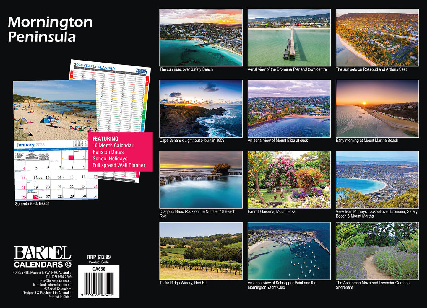 Calendar 2026 The Mornington Peninsula  335x242mm
