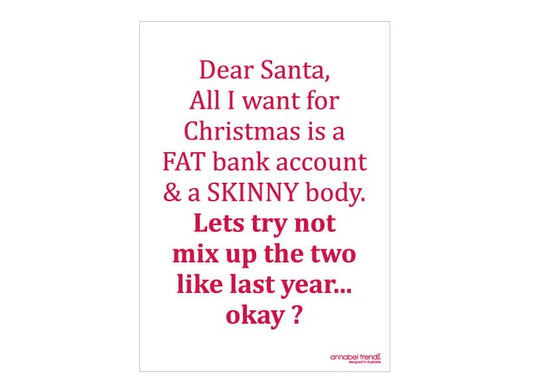 Fat Skinny X-mas Tea Towel 