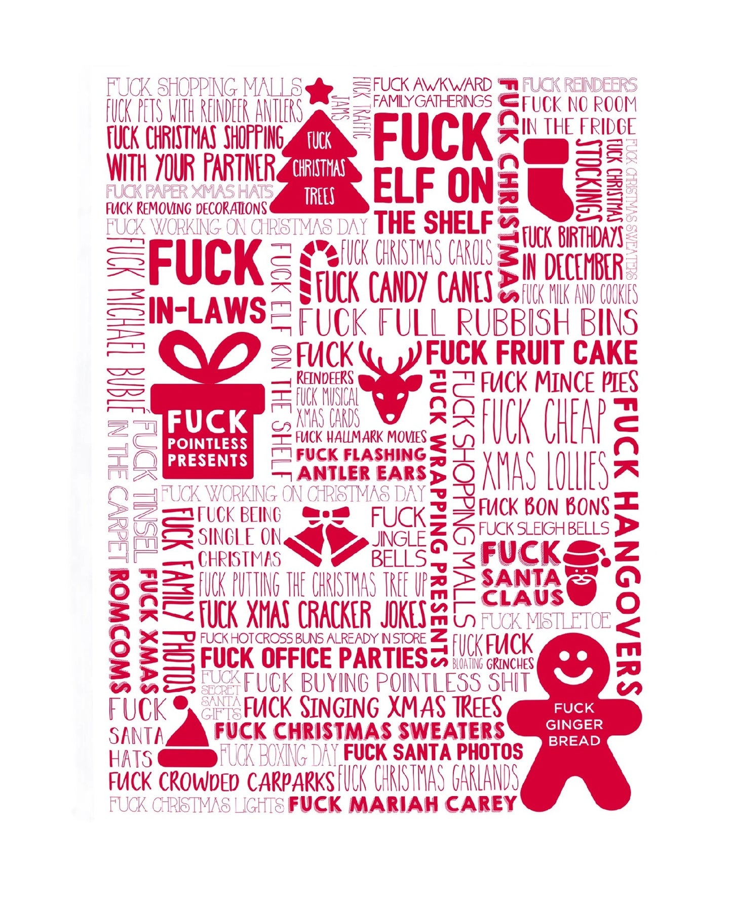Tea Towel X-mas F Word