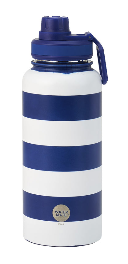 Water Bottle Navy Strip E950ml
