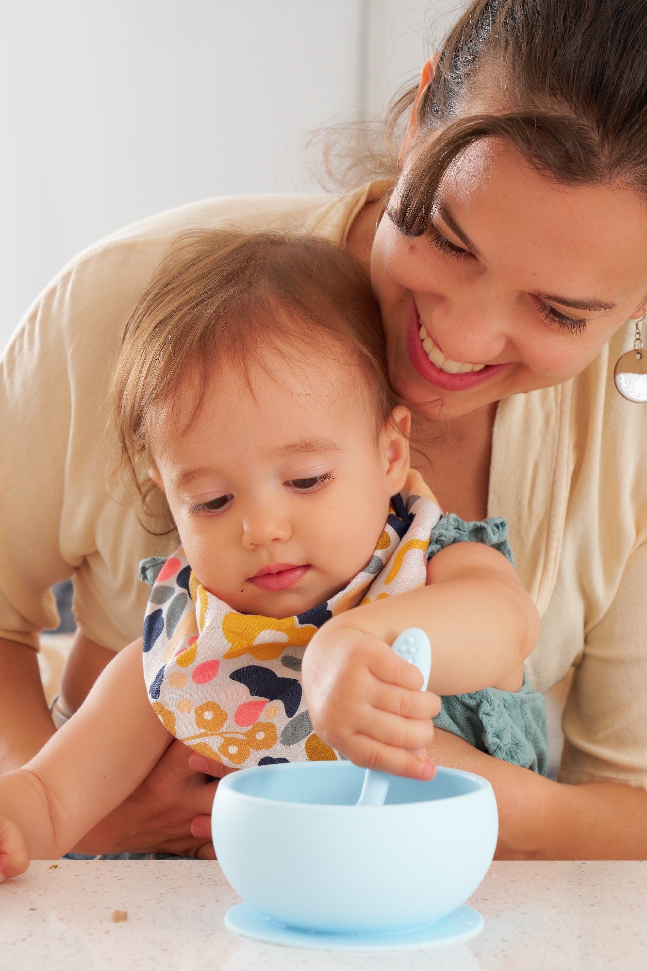 Silicone Suction Bowl - Iced Blue