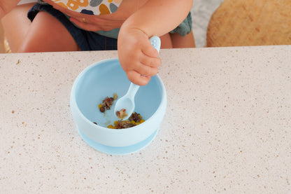 Silicone Suction Bowl - Iced Blue