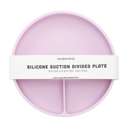 Silicone Suction Divided Plate - Lilac