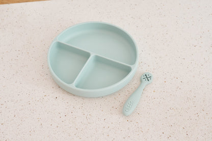 Silicone Suction Divided Plate - Lilac